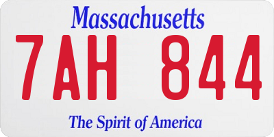 MA license plate 7AH844