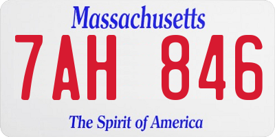 MA license plate 7AH846