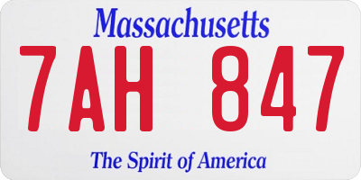 MA license plate 7AH847