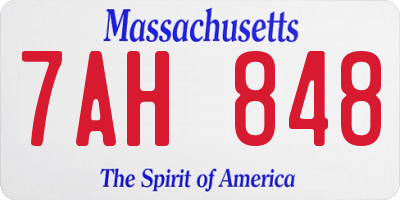 MA license plate 7AH848