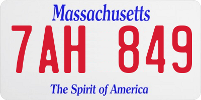 MA license plate 7AH849