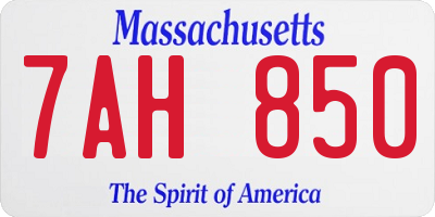 MA license plate 7AH850