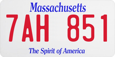 MA license plate 7AH851