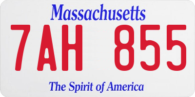 MA license plate 7AH855