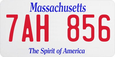 MA license plate 7AH856