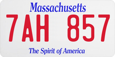 MA license plate 7AH857