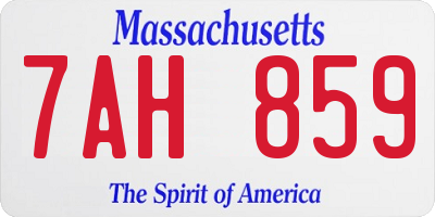 MA license plate 7AH859