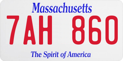 MA license plate 7AH860