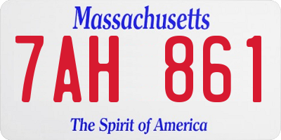 MA license plate 7AH861