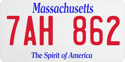 MA license plate 7AH862