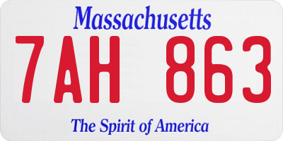MA license plate 7AH863