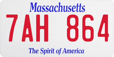 MA license plate 7AH864