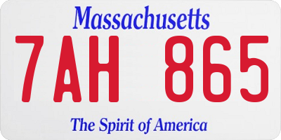 MA license plate 7AH865
