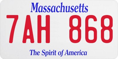 MA license plate 7AH868