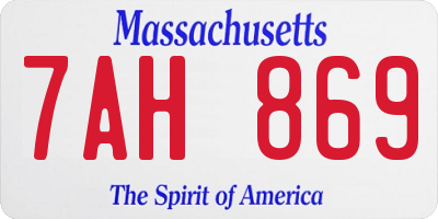 MA license plate 7AH869