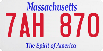 MA license plate 7AH870