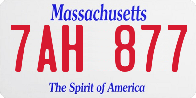 MA license plate 7AH877