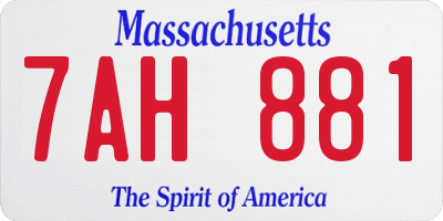 MA license plate 7AH881