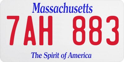 MA license plate 7AH883