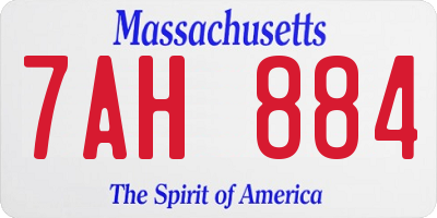 MA license plate 7AH884