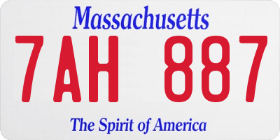 MA license plate 7AH887