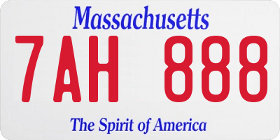 MA license plate 7AH888