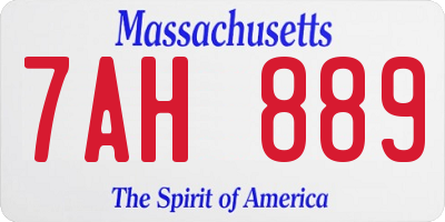 MA license plate 7AH889