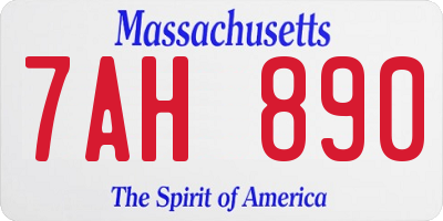 MA license plate 7AH890