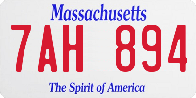 MA license plate 7AH894