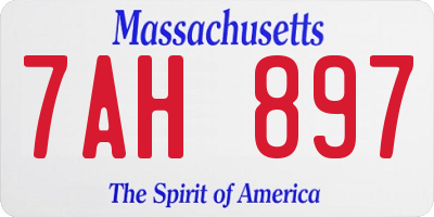 MA license plate 7AH897