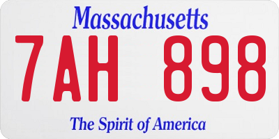 MA license plate 7AH898