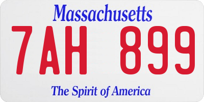 MA license plate 7AH899