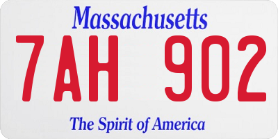 MA license plate 7AH902