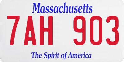 MA license plate 7AH903