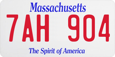 MA license plate 7AH904