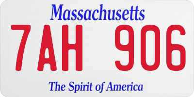 MA license plate 7AH906
