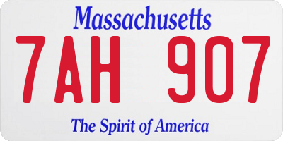 MA license plate 7AH907