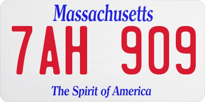 MA license plate 7AH909