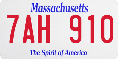 MA license plate 7AH910