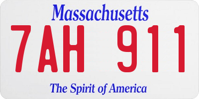 MA license plate 7AH911