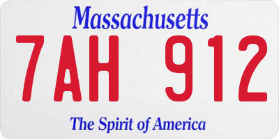 MA license plate 7AH912