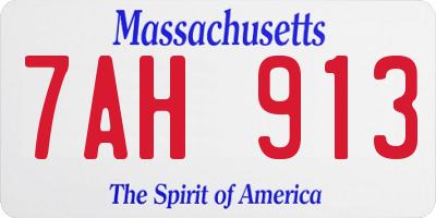 MA license plate 7AH913