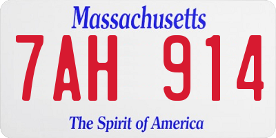 MA license plate 7AH914