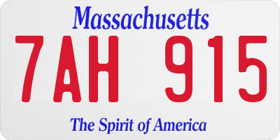 MA license plate 7AH915