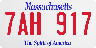 MA license plate 7AH917