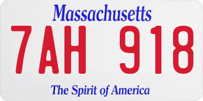 MA license plate 7AH918