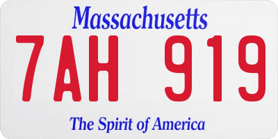 MA license plate 7AH919