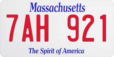 MA license plate 7AH921