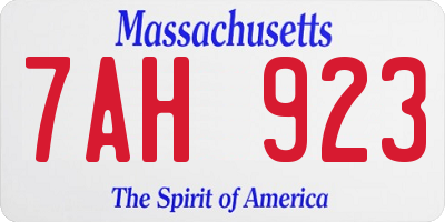 MA license plate 7AH923