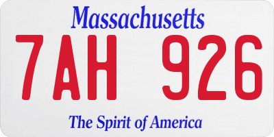 MA license plate 7AH926